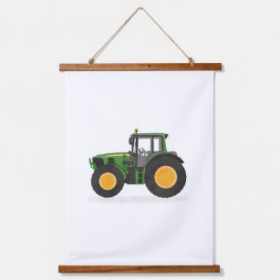 Green Tractor Kids Room Decor Hanging Tapestry