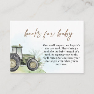 Green Tractor Ranch Farm Books For Baby Watercolor Enclosure Card