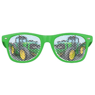 Green Tractor Retro Sunglasses