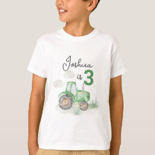 Green Tractor Theme T-Shirt - Farm Fun