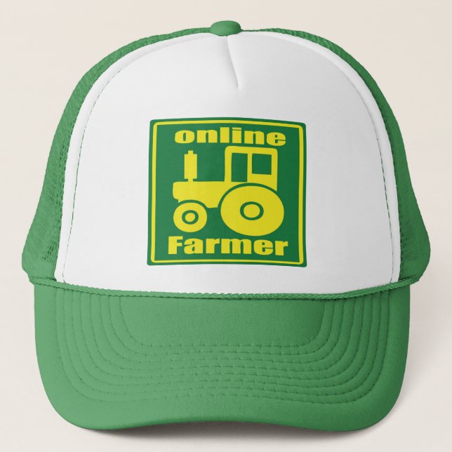 green tractor trucker hat (Front)