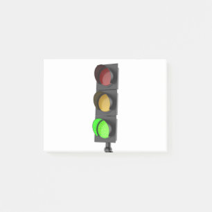Green traffic light post-it notes