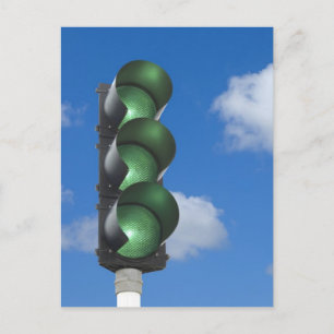 Green traffic light - Postcard