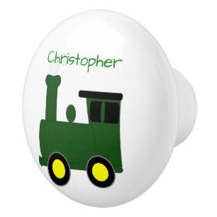 Green Train Design Personalised Ceramic Knob