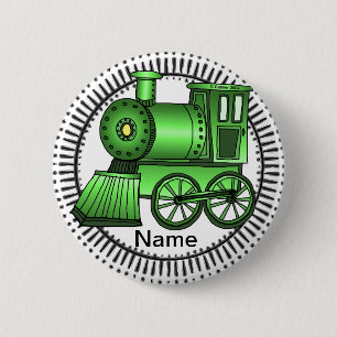 Green Train round pin