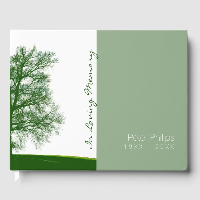 Green Tree 2 Celebration of Life Memorial HCGB Guest Book (Front)