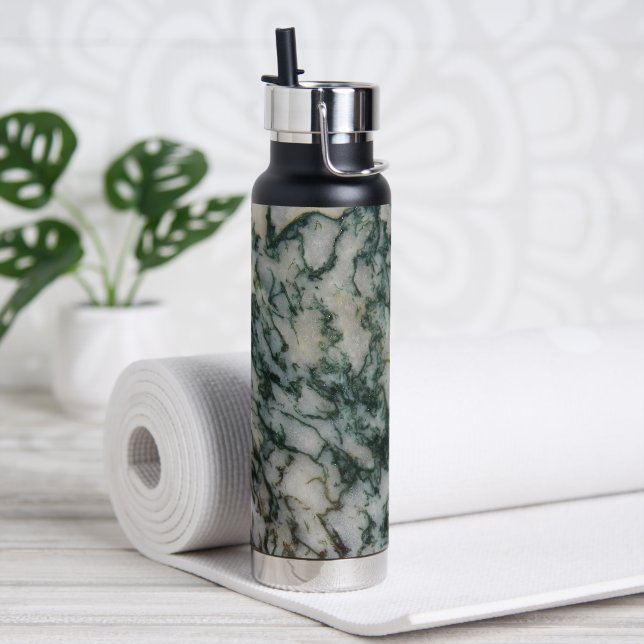 Green Tree Agate Stone Pattern Water Bottle (Yoga)