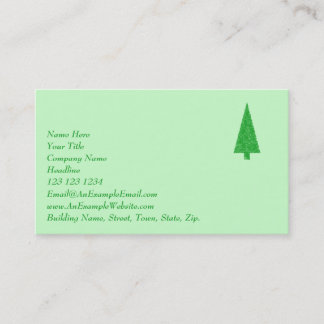 Green Tree. Christmas, Fir, Evergreen Tree. Business Card
