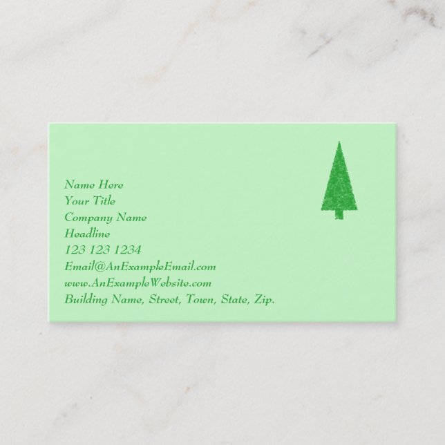 Green Tree. Christmas, Fir, Evergreen Tree. Business Card (Front)