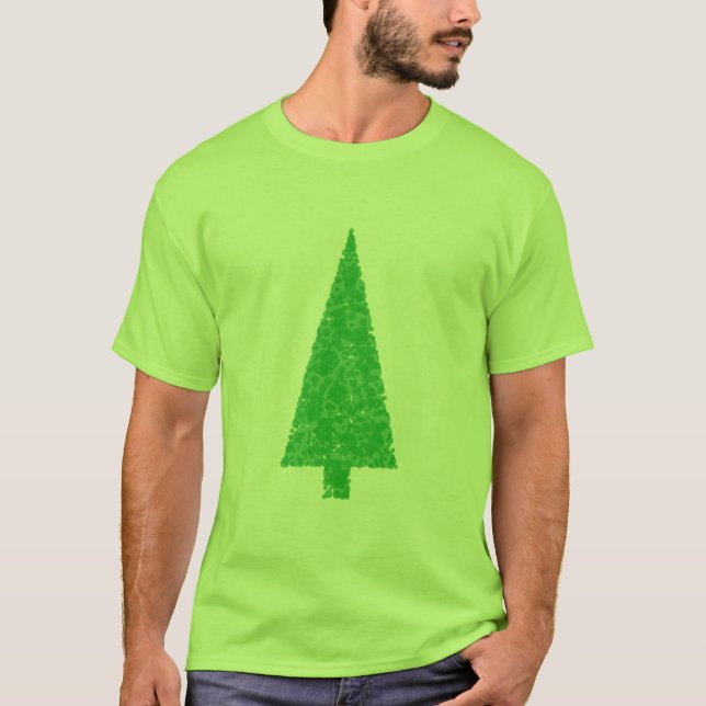 Green Tree. Christmas, Fir, Evergreen Tree. T-Shirt (Front)
