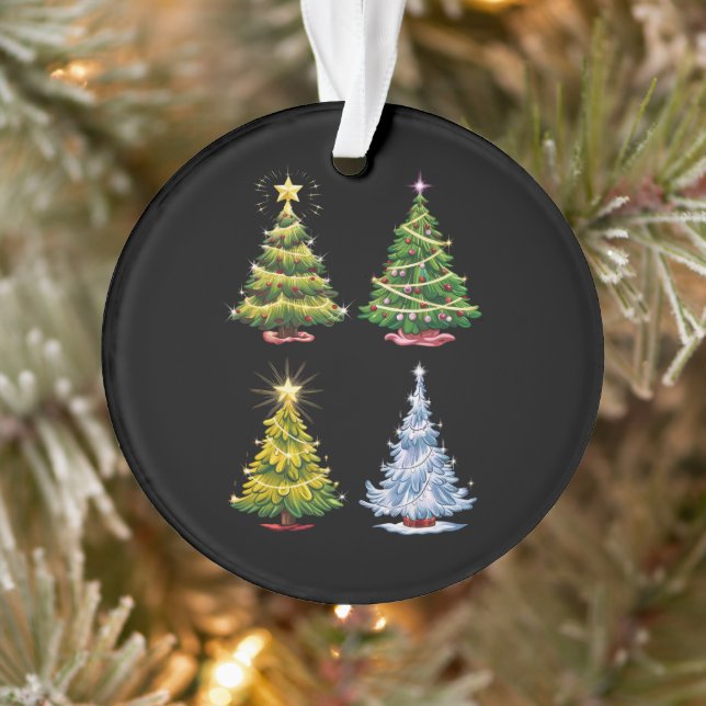 Green Tree Christmas Holiday Winter Ornament (Tree)