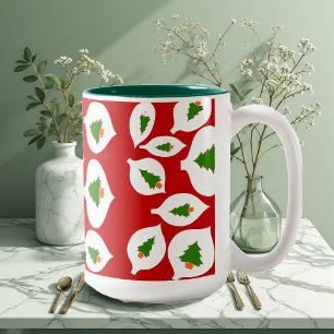 Green Tree Christmas Ornament Red Mug