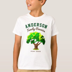 Green Tree Custom Name Family Reunion T-Shirt