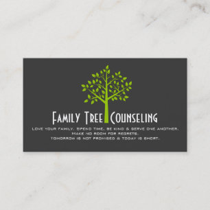 Green Tree Family Counseling Life Coach Spiritual Business Card