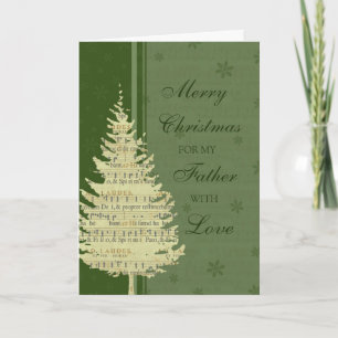 Green Tree Father Merry Christmas Card