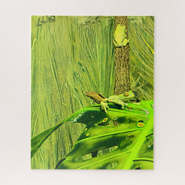 Green Tree Frog Australian frog Jigsaw Puzzle (Vertical)