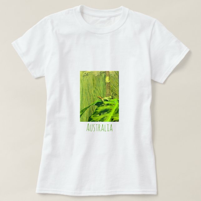 Green Tree Frog Australian frog T-Shirt (Design Front)