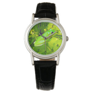 Green Tree Frog, Ladies Leather Watch