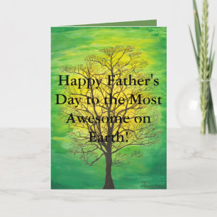 Green Tree Happy Father's Day Most Awesome Father Card