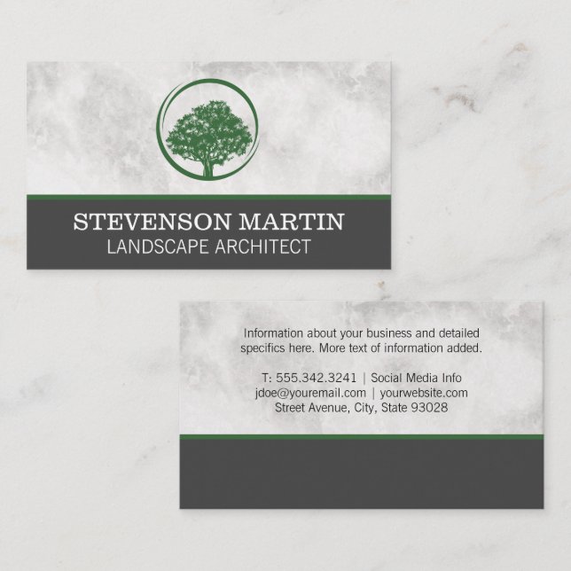 Green Tree Landscaping Logo Business Card (Front/Back)