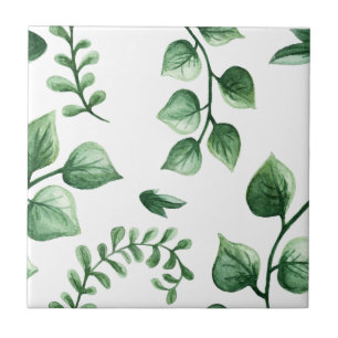 Green Tree Leaf Pattern Tile