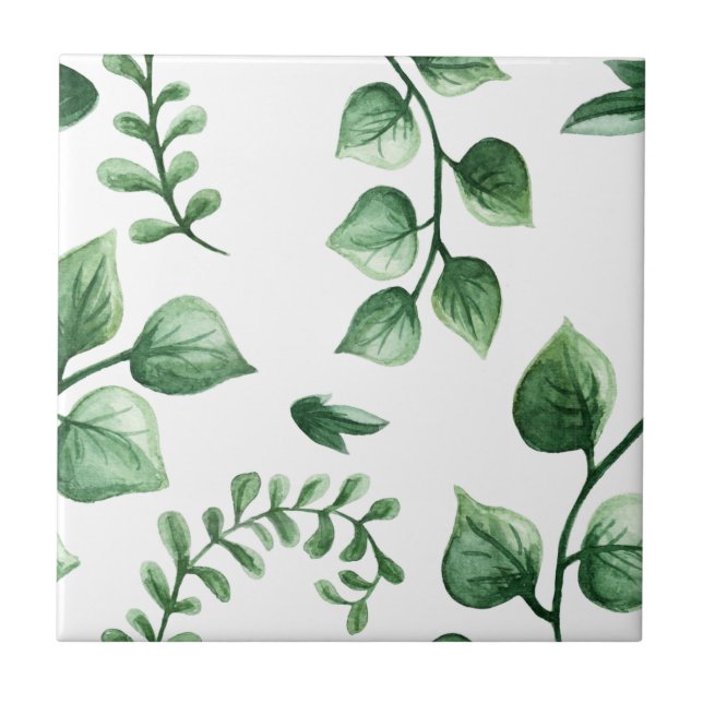 Green Tree Leaf Pattern Tile (Front)