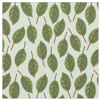 Green Tree Leaves Nature Woodland Pattern Fabric