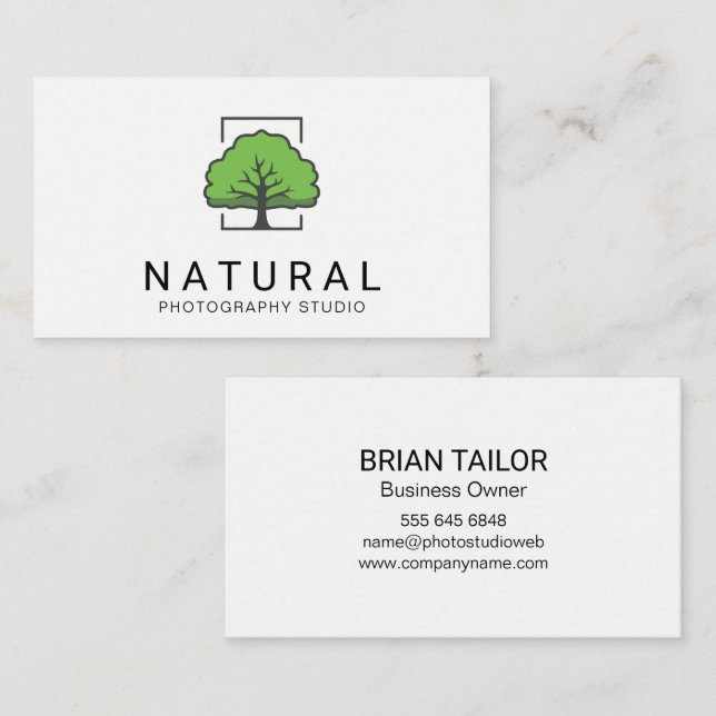 Green Tree Logo | Landscaper Services Business Card (Front/Back)