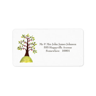 Green Tree Monogram Wedding Return Address Labels