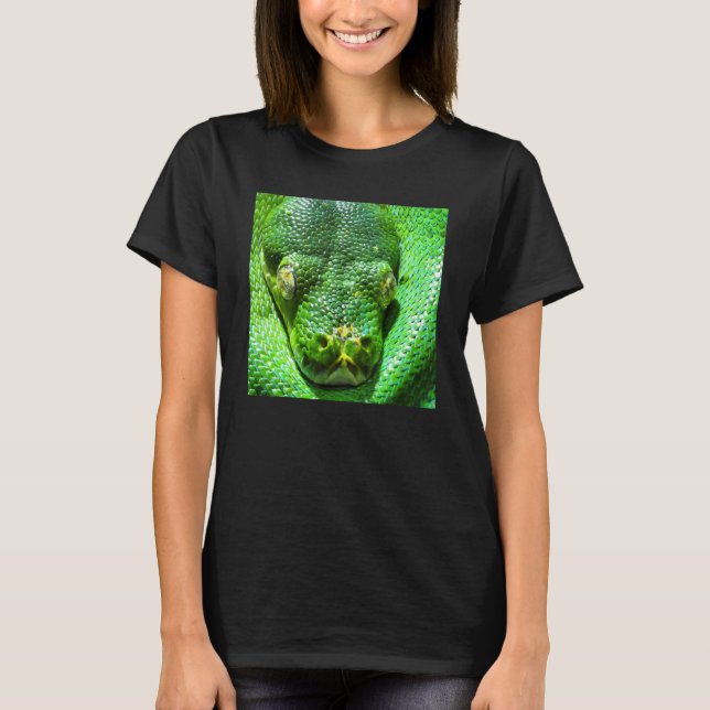 Green Tree Python  Snake Apparel T-Shirt (Front)