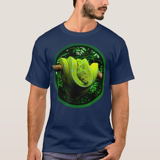 Green Tree Python SnakeReptile Keepers T-Shirt (Front)