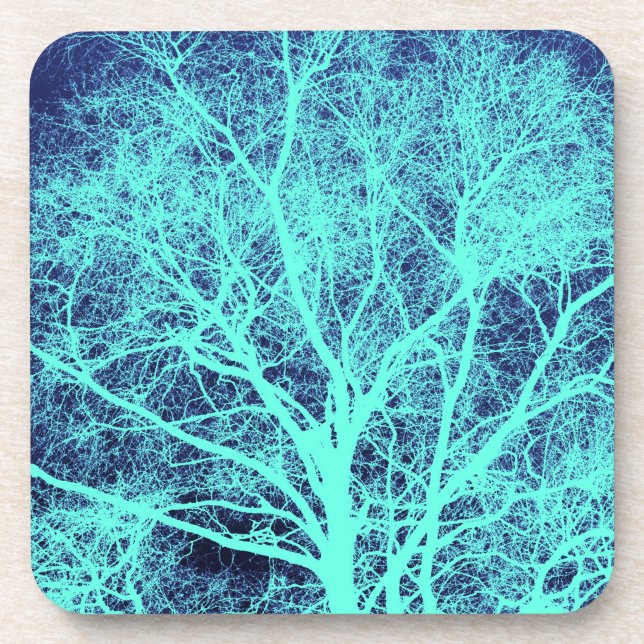 Green tree silhouette coaster (Front)