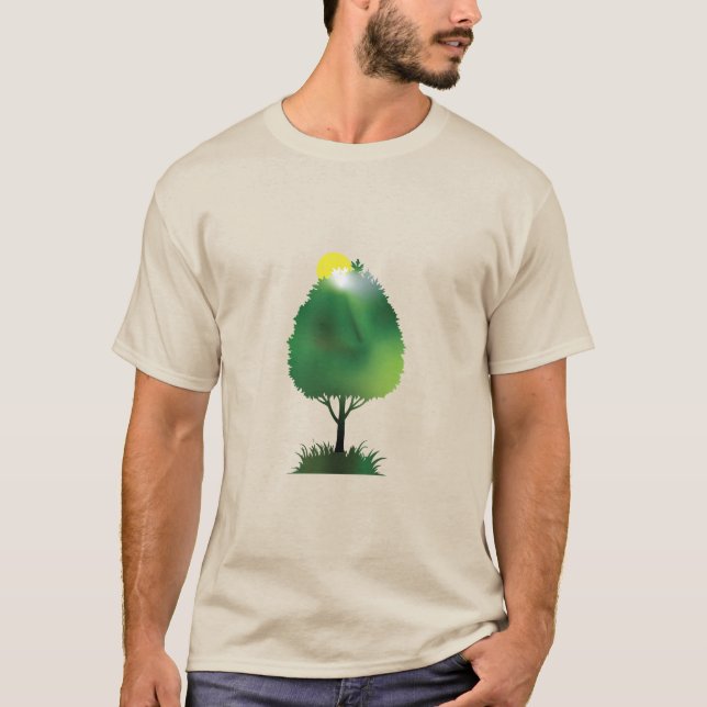 Green Tree Sunrise Nature Growth Eco Lover T-Shirt (Front)