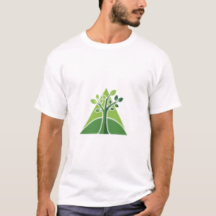 Green Tree Triangle Nature Lover Minimalist Tee