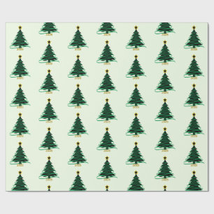 Green Tree Wrapping Paper