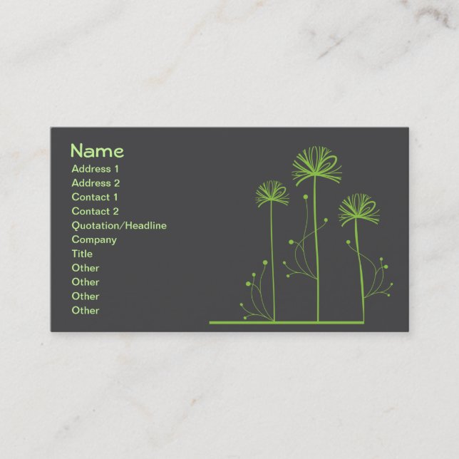 Green Trees Abstract Fine Art Business Card (Front)