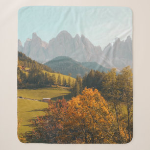 GREEN TREES AND GRASS FIELD SHERPA BLANKET