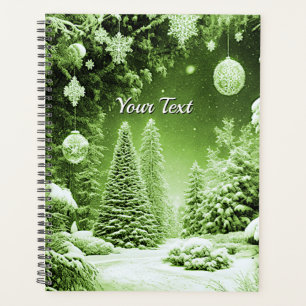 Green Trees Christmas Balls Holiday Planner