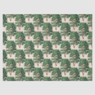 Green Trees Decoupage Tissue Paper