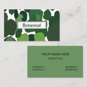 Green Trees Modern Tropical Rainforest Pattern Business Card