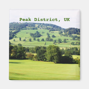 Green trees on hills magnet