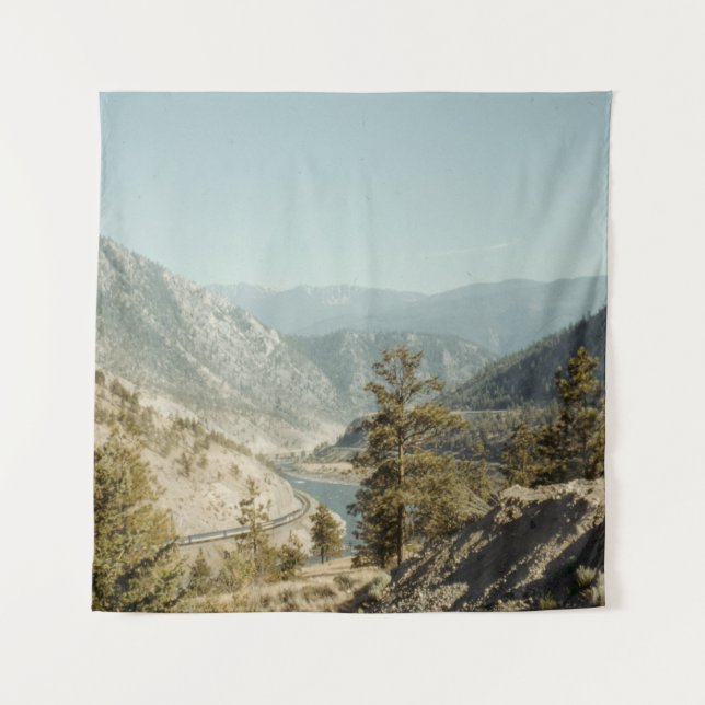 GREEN TREES ON MOUNTAIN DURING DAYTIME TAPESTRY (Front)