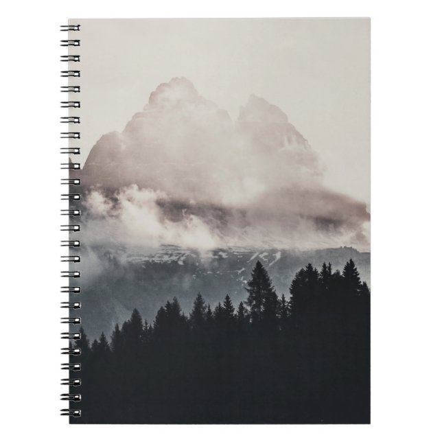 GREEN TREES ON MOUNTAIN UNDER WHITE CLOUDS NOTEBOOK (Front)