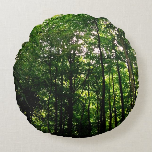 Green trees round cushion (Front)