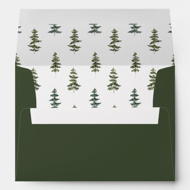 Green Trees Wedding Envelope (Back (Bottom))