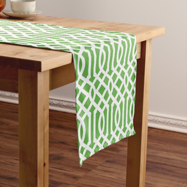 Green Trellis Short Table Runner (In Situ)