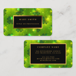 Green Trendy St Patrick's Day Clover Collection Business Card