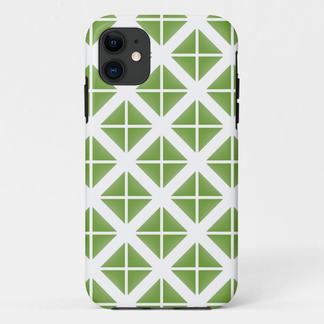 Green Trendy Triangle Pattern Case-Mate iPhone Case (Back)