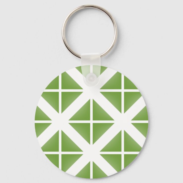 Green Trendy Triangle Pattern Key Ring (Front)
