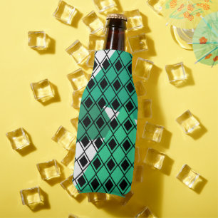 Green Triangle Harlequin  Bottle Cooler